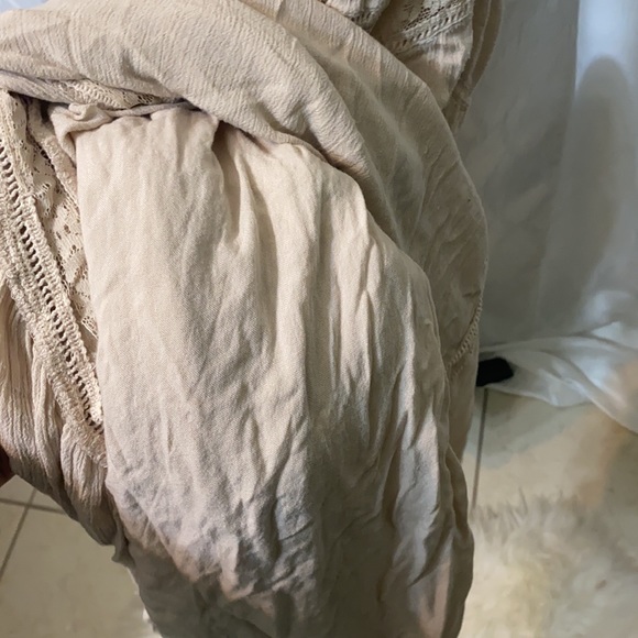 Free People Lovin Easy Lace Pants Trousers Size L Boho Tan - Picture 15 of 17